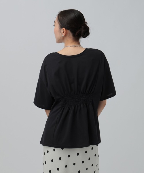 LEPSIM(レプシィム)の「タックペプラムデザインT 815993(Tシャツ/カットソー・レディース・オフホワイト/ブラウン/ブラック・FREE)」の7枚目の写真