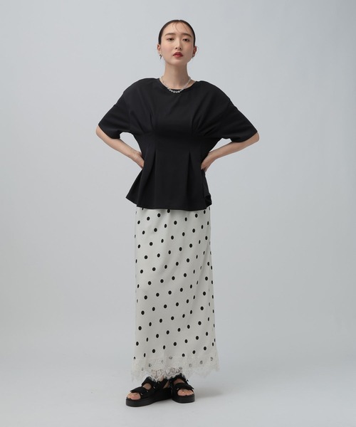 LEPSIM(レプシィム)の「タックペプラムデザインT 815993(Tシャツ/カットソー・レディース・オフホワイト/ブラウン/ブラック・FREE)」の21枚目の写真