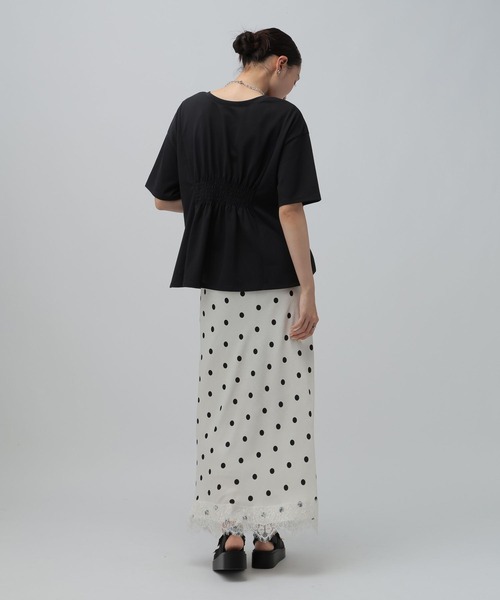 LEPSIM(レプシィム)の「タックペプラムデザインT 815993(Tシャツ/カットソー・レディース・オフホワイト/ブラウン/ブラック・FREE)」の22枚目の写真