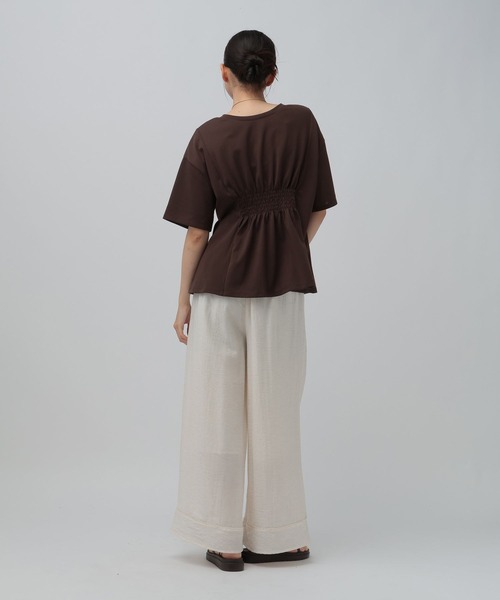 LEPSIM(レプシィム)の「タックペプラムデザインT 815993(Tシャツ/カットソー・レディース・オフホワイト/ブラウン/ブラック・FREE)」の15枚目の写真