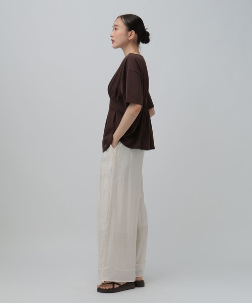 LEPSIM(レプシィム)の「タックペプラムデザインT 815993(Tシャツ/カットソー・レディース・オフホワイト/ブラウン/ブラック・FREE)」の16枚目の写真
