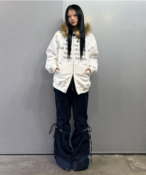 LUVISTRUE（ラヴイズトゥルー）の「FS LETTER HOOD ZIPUP(WHITE)（パーカー・レディース・その他・FREE）」の9枚目の写真