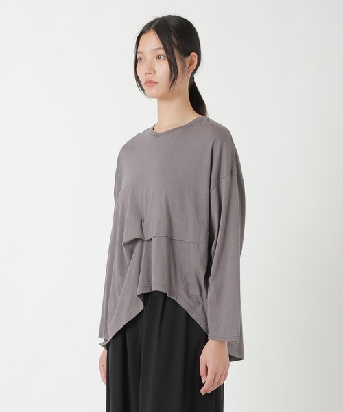 ZUCCa（ズッカ）の「COTTON RAYON / カットソー（スウェット・レディース・ライトグレー・M size）」の2枚目の写真