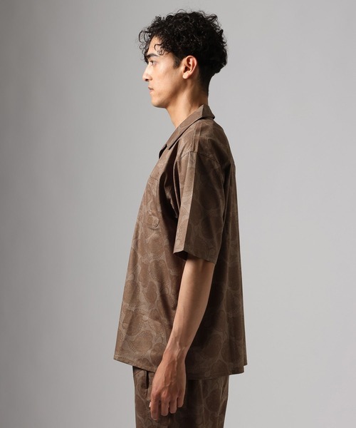 BAYFLOW（ベイフロー）の「【抗ピリング・形態安定・接触冷感】ドライメッシュ柄シャツ[セットアップ可]（シャツ/ブラウス・メンズ・ブラウン/ネイビー・LARGE/MEDIUM）」の14枚目の写真