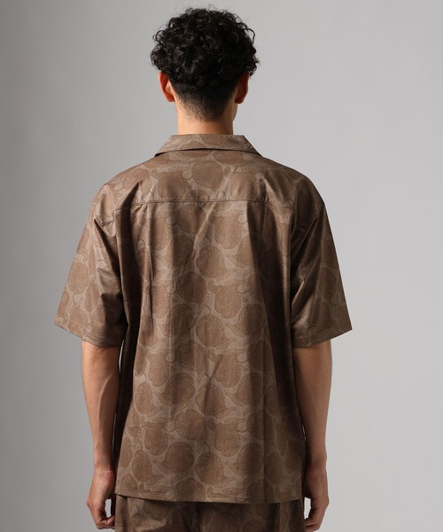 BAYFLOW（ベイフロー）の「【抗ピリング・形態安定・接触冷感】ドライメッシュ柄シャツ[セットアップ可]（シャツ/ブラウス・メンズ・ブラウン/ネイビー・LARGE/MEDIUM）」の15枚目の写真