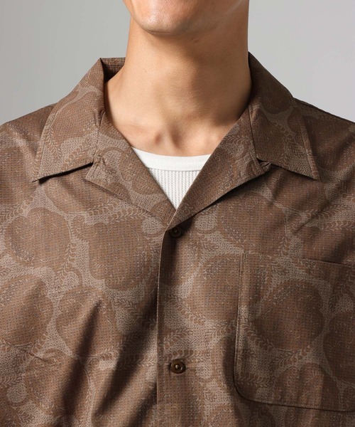 BAYFLOW（ベイフロー）の「【抗ピリング・形態安定・接触冷感】ドライメッシュ柄シャツ[セットアップ可]（シャツ/ブラウス・メンズ・ブラウン/ネイビー・LARGE/MEDIUM）」の16枚目の写真
