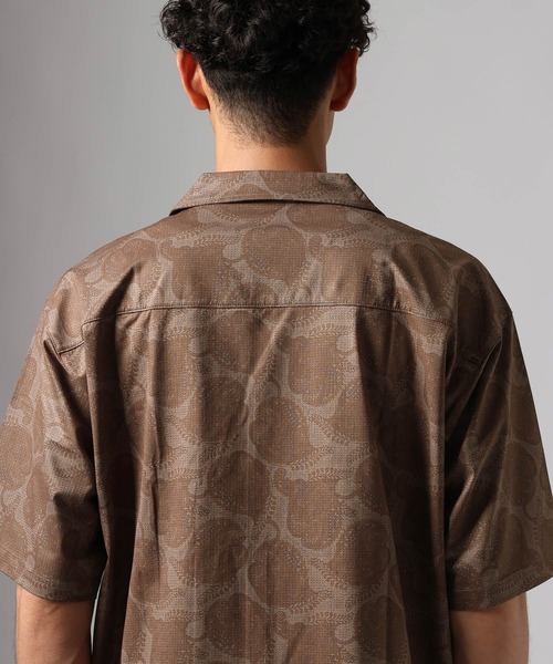 BAYFLOW（ベイフロー）の「【抗ピリング・形態安定・接触冷感】ドライメッシュ柄シャツ[セットアップ可]（シャツ/ブラウス・メンズ・ブラウン/ネイビー・LARGE/MEDIUM）」の17枚目の写真