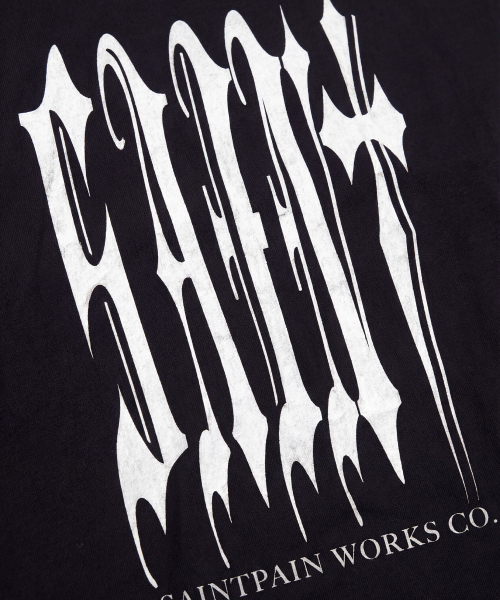 SAINTPAIN（セイントペイン）の「SPゴシックビッグロゴヘビーウェイトクロップ半袖Tシャツブラック（Tシャツ/カットソー・レディース・その他・LARGE/MEDIUM）」の3枚目の写真