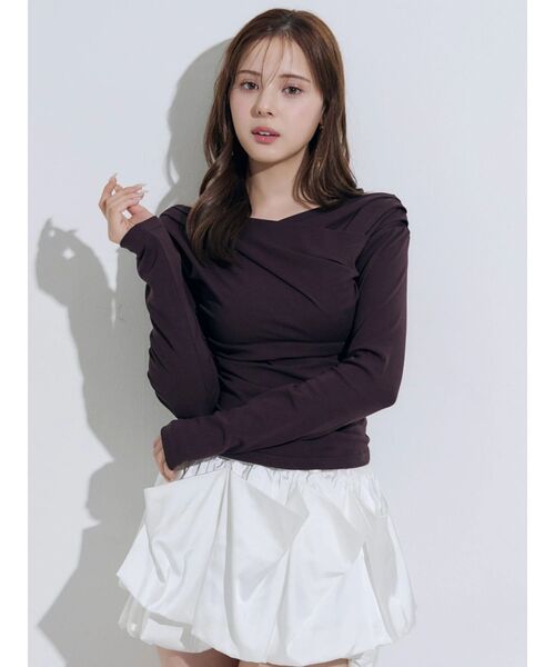 MERCURYDUO(マーキュリーデュオ)の「オフショルタックトップス(Tシャツ/カットソー・レディース・ブラック/イエロー/ブラウン・FREE)」の5枚目の写真