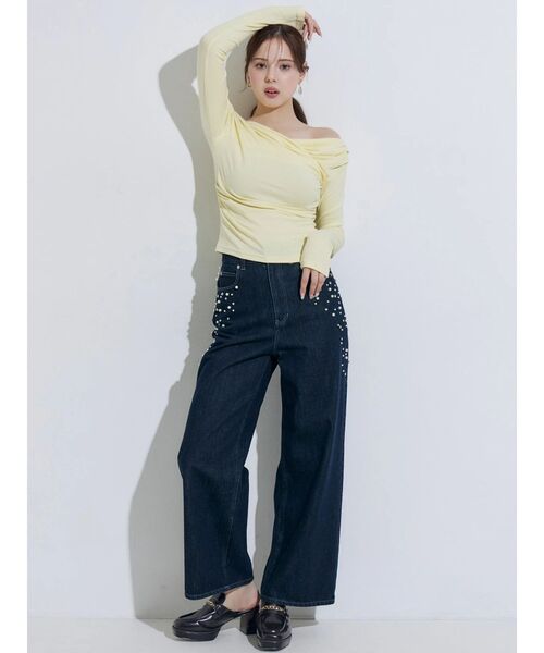 MERCURYDUO(マーキュリーデュオ)の「オフショルタックトップス(Tシャツ/カットソー・レディース・ブラック/イエロー/ブラウン・FREE)」の10枚目の写真