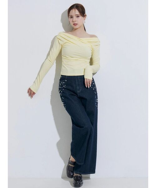MERCURYDUO(マーキュリーデュオ)の「オフショルタックトップス(Tシャツ/カットソー・レディース・ブラック/イエロー/ブラウン・FREE)」の11枚目の写真