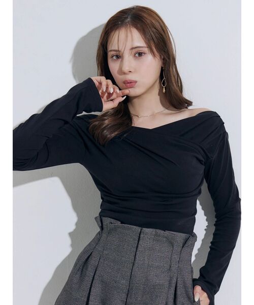 MERCURYDUO(マーキュリーデュオ)の「オフショルタックトップス(Tシャツ/カットソー・レディース・ブラック/イエロー/ブラウン・FREE)」の13枚目の写真