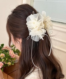 Miniministore（ミニミニストア）の「チュールバンスクリップリボンヘアクリップ（バレッタ/ヘアクリップ）」