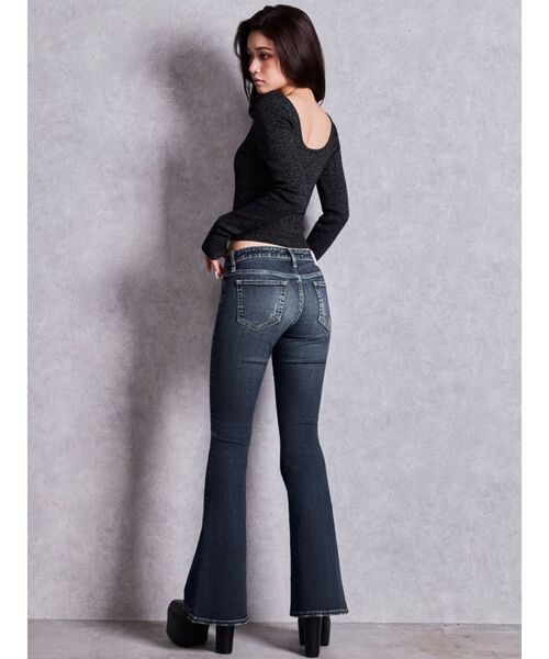 GYDA(ジェイダ)の「ジャストウエストSLIM FITフレアデニムパンツ(デニムパンツ・レディース・ブラック/ブルー・SMALL/MEDIUM/X-SMALL)」の12枚目の写真