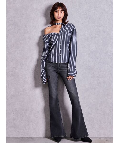 GYDA(ジェイダ)の「ジャストウエストSLIM FITフレアデニムパンツ(デニムパンツ・レディース・ブラック/ブルー・SMALL/MEDIUM/X-SMALL)」の21枚目の写真