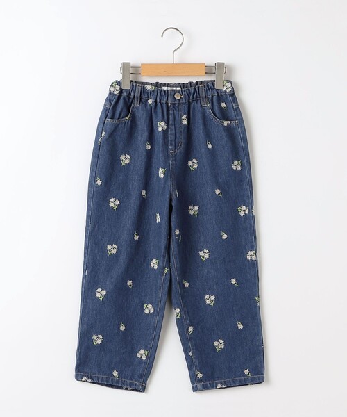 SHIPS(シップス)の「SHIPS KIDS:140~150cm/フラワー エンブロイダリー デニム パンツ(デニムパンツ・キッズ・ネイビー/ブラック・140/150)」の2枚目の写真