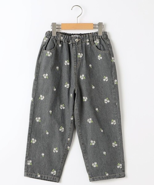 SHIPS(シップス)の「SHIPS KIDS:140~150cm/フラワー エンブロイダリー デニム パンツ(デニムパンツ・キッズ・ネイビー/ブラック・140/150)」の1枚目の写真