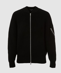 『BATONER』 W-NAME WOOL KNIT ZIP CARDIGAN