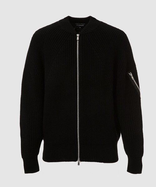 COMME des GARCONS HOMME(コム デ ギャルソン・オム)の「『BATONER』 W-NAME WOOL KNIT ZIP CARDIGAN(ニット/セーター・メンズ・カーキ/ブラック・M/S/L)」の2枚目の写真