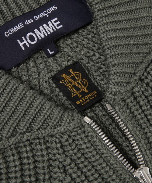 COMME des GARCONS HOMME(コム デ ギャルソン・オム)の「『BATONER』 W-NAME WOOL KNIT ZIP CARDIGAN(ニット/セーター・メンズ・カーキ/ブラック・M/S/L)」の6枚目の写真