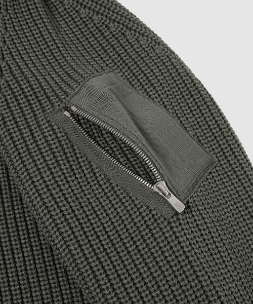 COMME des GARCONS HOMME(コム デ ギャルソン・オム)の「『BATONER』 W-NAME WOOL KNIT ZIP CARDIGAN(ニット/セーター・メンズ・カーキ/ブラック・M/S/L)」の9枚目の写真