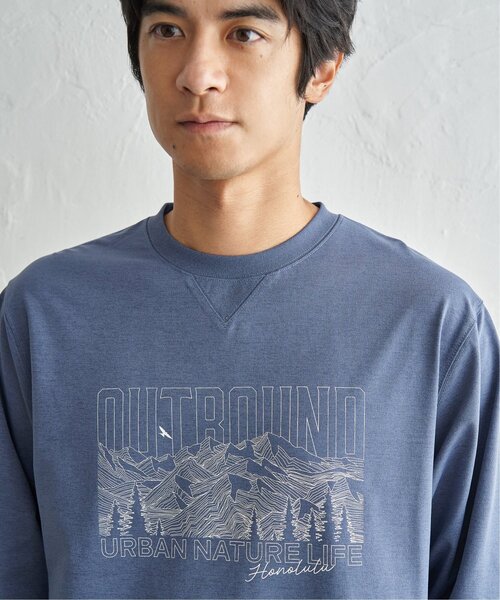 ikka(イッカ)の「URBAN NATURE LIFE アーバンネイチャーライフ ドライSPプリントロンT(Tシャツ/カットソー・メンズ・ホワイト/ブルー/チャコール・M/L/XL)」の17枚目の写真