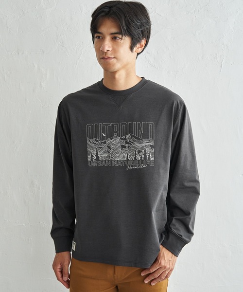 ikka(イッカ)の「URBAN NATURE LIFE アーバンネイチャーライフ ドライSPプリントロンT(Tシャツ/カットソー・メンズ・ホワイト/ブルー/チャコール・M/L/XL)」の3枚目の写真
