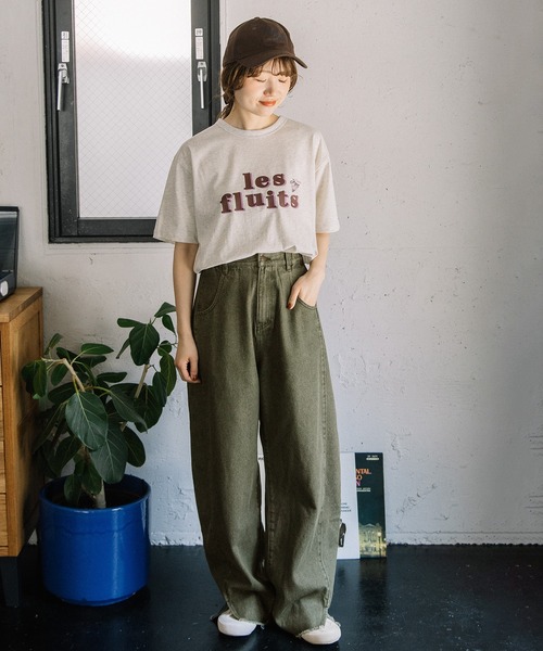 POU DOU DOU(プードゥドゥ)の「バレルシルエットカラーデニム(デニムパンツ・レディース・カーキ/ブルー系その他/ブラック/ブラウン・3)」の20枚目の写真