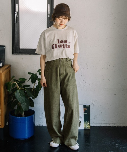 POU DOU DOU(プードゥドゥ)の「バレルシルエットカラーデニム(デニムパンツ・レディース・カーキ/ブルー系その他/ブラック/ブラウン・3)」の21枚目の写真