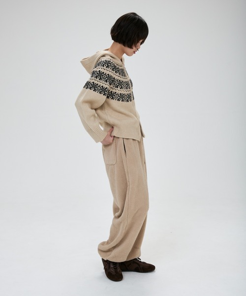 full/fill.（フルフィル）の「nordic hood zip knit cardigan / ノルディックフードジップニットカーディガン（カーディガン/ボレロ・レディース・グレー/アイボリー・FREE）」の20枚目の写真