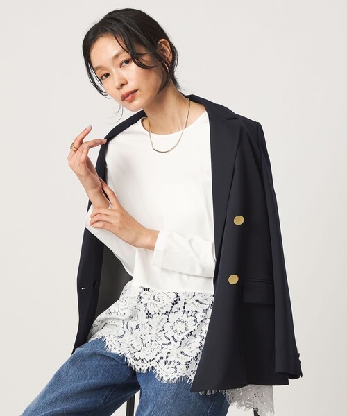 green label relaxing(グリーンレーベルリラクシング)の「レース イレヘム プルオーバー カットソー(Tシャツ/カットソー・レディース・ブラック/ダークブラウン・FREE)」の17枚目の写真
