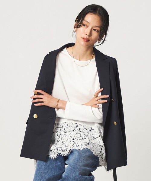green label relaxing(グリーンレーベルリラクシング)の「レース イレヘム プルオーバー カットソー(Tシャツ/カットソー・レディース・ブラック/ダークブラウン・FREE)」の18枚目の写真