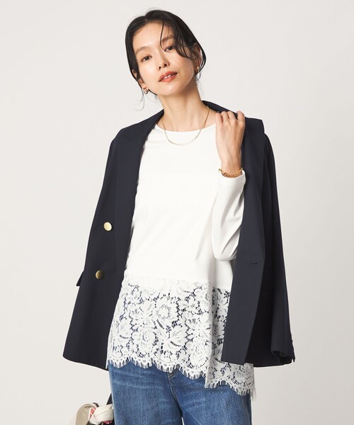 green label relaxing(グリーンレーベルリラクシング)の「レース イレヘム プルオーバー カットソー(Tシャツ/カットソー・レディース・ブラック/ダークブラウン・FREE)」の19枚目の写真