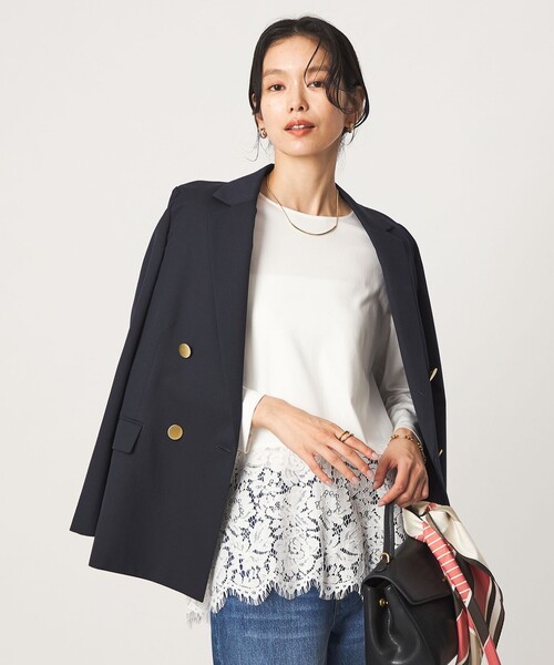 green label relaxing(グリーンレーベルリラクシング)の「レース イレヘム プルオーバー カットソー(Tシャツ/カットソー・レディース・ブラック/ダークブラウン・FREE)」の20枚目の写真