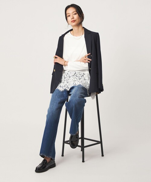 green label relaxing(グリーンレーベルリラクシング)の「レース イレヘム プルオーバー カットソー(Tシャツ/カットソー・レディース・ブラック/ダークブラウン・FREE)」の21枚目の写真