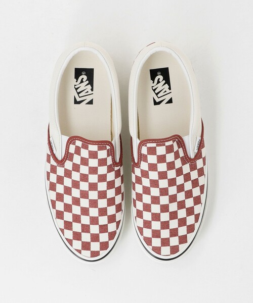 VANS(バンズ)の「<VANS> Classic Slip-On Checkerboard/スニーカー(スリッポン・メンズ・レッド/ブラック・27cm/26.5cm/26cm/28.5cm/28cm/27.5cm/29cm)」の4枚目の写真