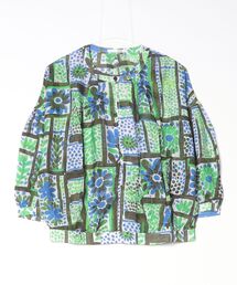 プリントクルーネックシアーブルゾン