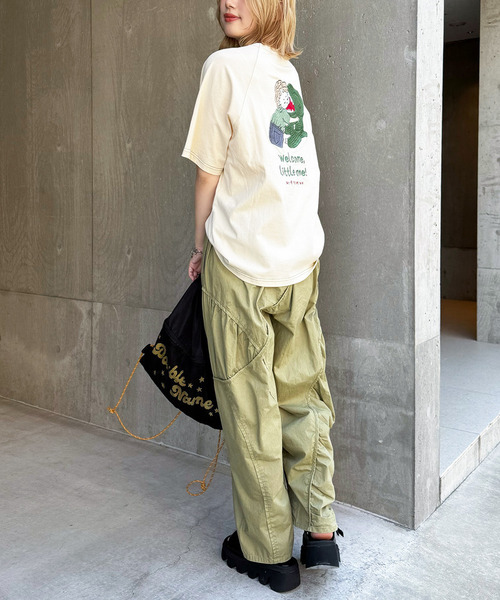 DOUBLE NAME（ダブルネーム）の「My first m:rex刺しゅうラグランTEE（Tシャツ/カットソー・レディース・ブラック系/ホワイト/オフホワイト・FREE）」の4枚目の写真