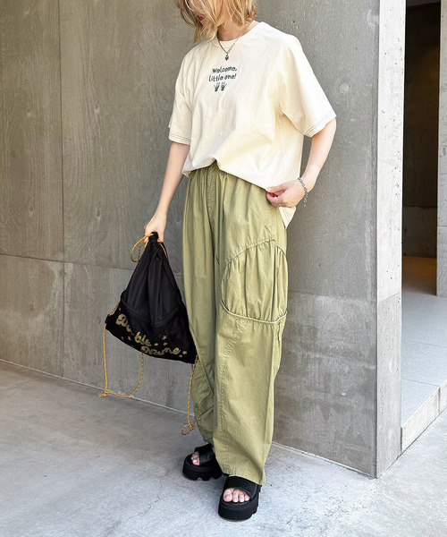 DOUBLE NAME（ダブルネーム）の「My first m:rex刺しゅうラグランTEE（Tシャツ/カットソー・レディース・ブラック系/ホワイト/オフホワイト・FREE）」の5枚目の写真