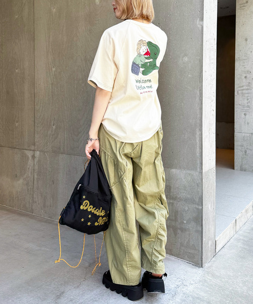 DOUBLE NAME（ダブルネーム）の「My first m:rex刺しゅうラグランTEE（Tシャツ/カットソー・レディース・ブラック系/ホワイト/オフホワイト・FREE）」の6枚目の写真