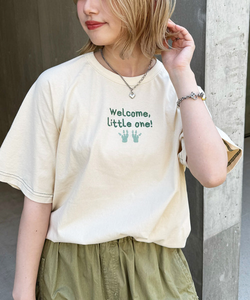 DOUBLE NAME（ダブルネーム）の「My first m:rex刺しゅうラグランTEE（Tシャツ/カットソー・レディース・ブラック系/ホワイト/オフホワイト・FREE）」の8枚目の写真