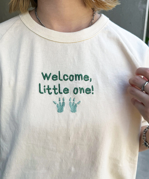 DOUBLE NAME（ダブルネーム）の「My first m:rex刺しゅうラグランTEE（Tシャツ/カットソー・レディース・ブラック系/ホワイト/オフホワイト・FREE）」の9枚目の写真