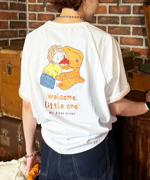 DOUBLE NAME（ダブルネーム）の「My first m:rex刺しゅうラグランTEE（Tシャツ/カットソー・レディース・ブラック系/ホワイト/オフホワイト・FREE）」の12枚目の写真