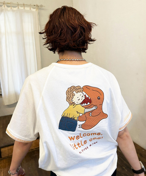 DOUBLE NAME（ダブルネーム）の「My first m:rex刺しゅうラグランTEE（Tシャツ/カットソー・レディース・ブラック系/ホワイト/オフホワイト・FREE）」の15枚目の写真