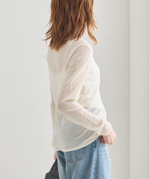 journal standard L'essage(ジャーナルスタンダードレサージュ)の「ウールデニット クルーカーディガン(カーディガン/ボレロ・レディース・ブラック/アイボリー・FREE)」の11枚目の写真