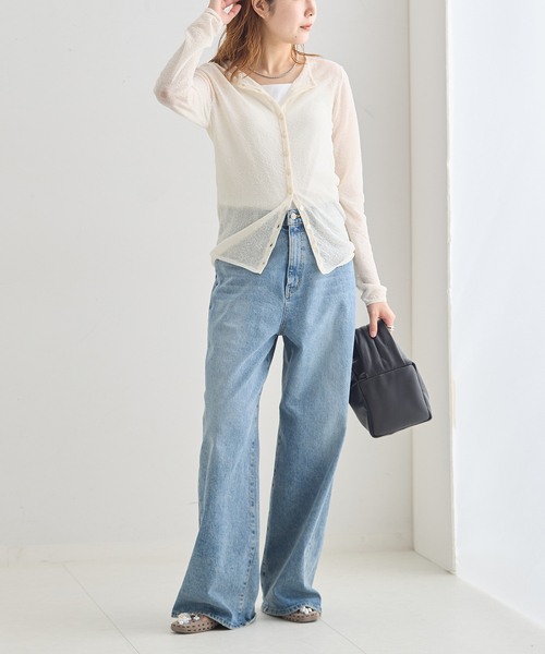 journal standard L'essage(ジャーナルスタンダードレサージュ)の「ウールデニット クルーカーディガン(カーディガン/ボレロ・レディース・ブラック/アイボリー・FREE)」の13枚目の写真