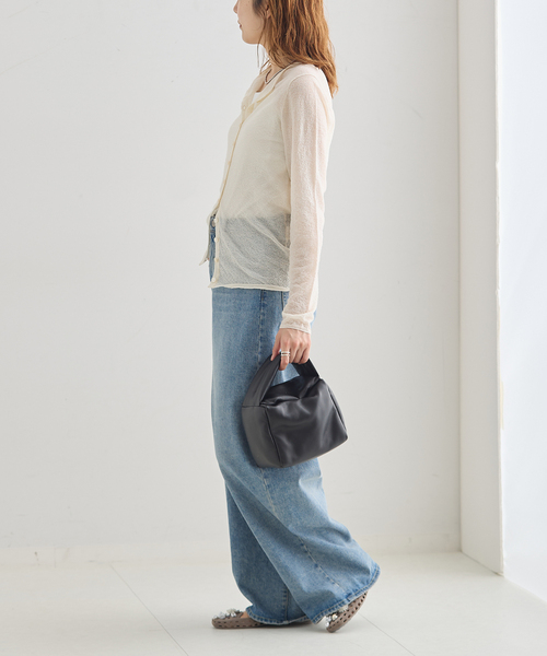 journal standard L'essage(ジャーナルスタンダードレサージュ)の「ウールデニット クルーカーディガン(カーディガン/ボレロ・レディース・ブラック/アイボリー・FREE)」の14枚目の写真