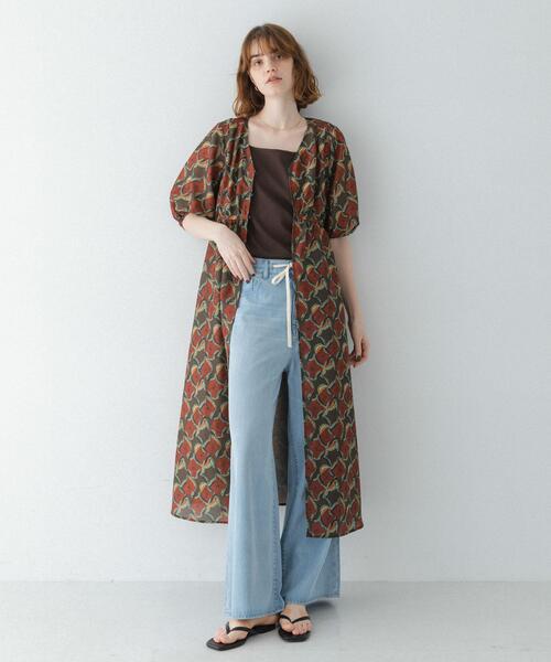 URBAN RESEARCH Sonny Label(アーバンリサーチサニーレーベル)の「アフリカンプリントワンピース(ワンピース・レディース・チャコールグレー/ブラウン・FREE)」の2枚目の写真