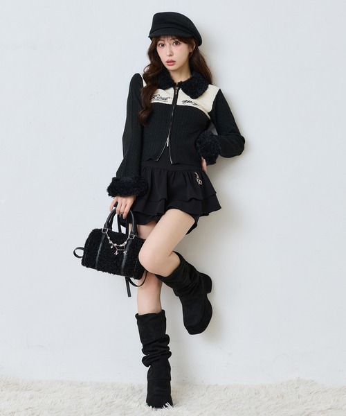 one after another NICE CLAUP(ワンアフターアナザーナイスクラップ)の「ボアミニボストンバッグ(ショルダーバッグ・レディース・ブラック/ベージュ/アイボリー/ピンク・FREE)」の19枚目の写真