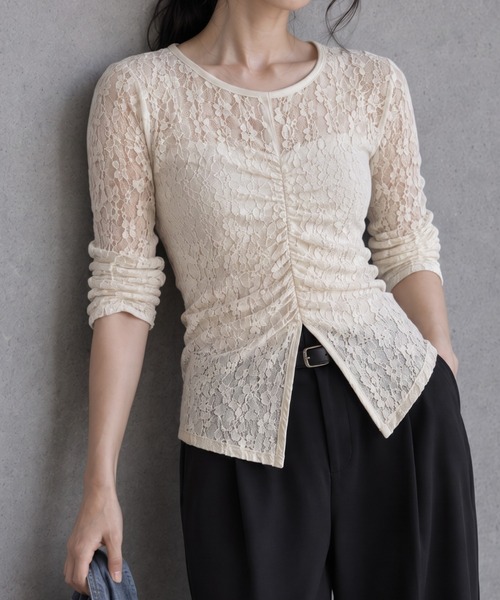 モデル身長：158cm
着用サイズ：FREE
※レースの柄や質感は詳細画像を合わせてご確認お願い致します。